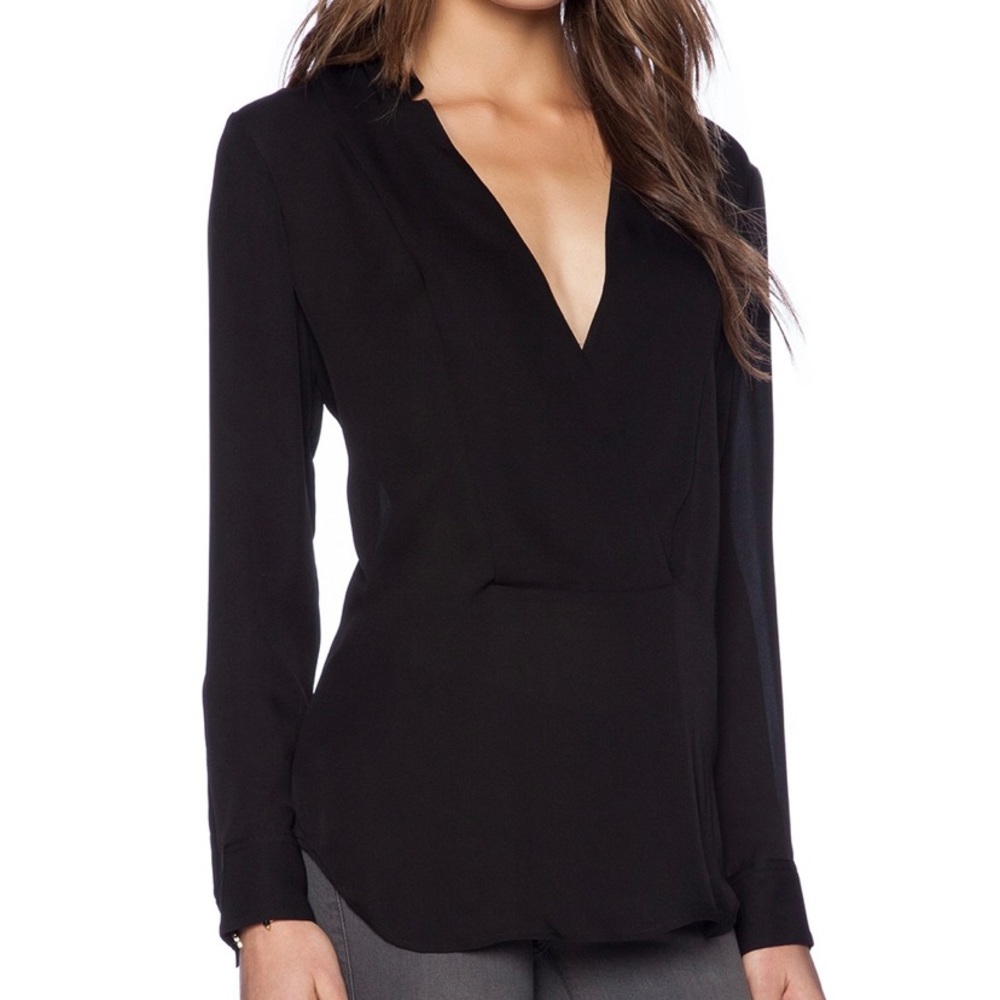 Classy black silk Theory blouse